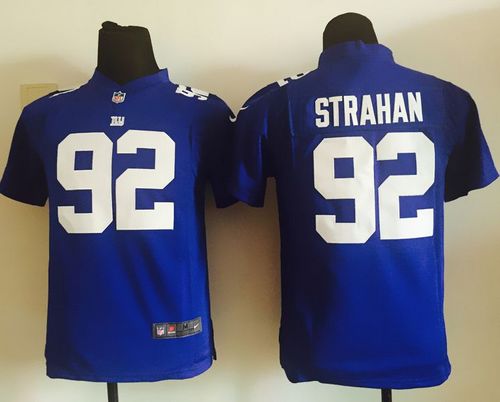 Nike Giants #92 Michael Strahan Royal Blue Team Color Youth Stitched NFL Elite Jersey - Click Image to Close