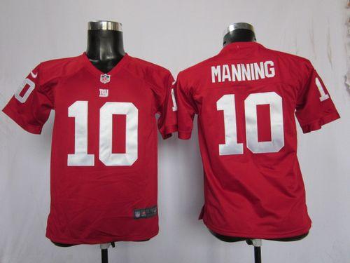 Nike Giants #10 Eli Manning Red Alternate Youth Stitched NFL Elite Jersey