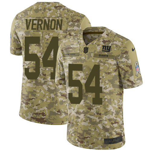 Nike Giants #54 Olivier Vernon Camo Youth Stitched NFL Limited 2018 Salute to Service Jersey