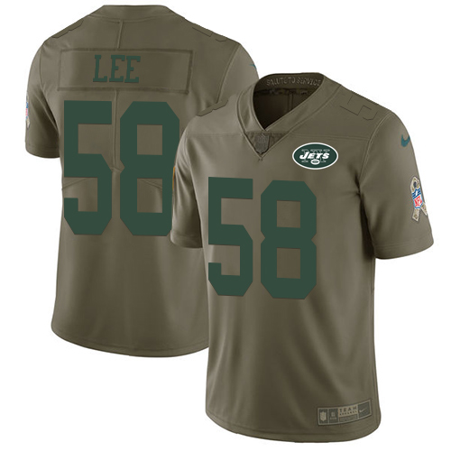 Nike Jets #58 Darron Lee Olive Youth Stitched NFL Limited 2017 Salute to Service Jersey