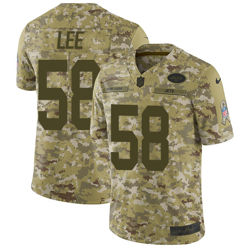 Nike Jets #58 Darron Lee Camo Youth Stitched NFL Limited 2018 Salute to Service Jersey - Click Image to Close