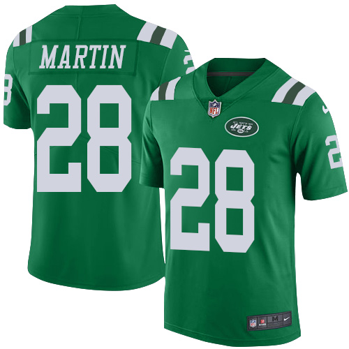 Jets #28 Curtis Martin Green Youth Stitched Football Limited Rush Jersey - Click Image to Close