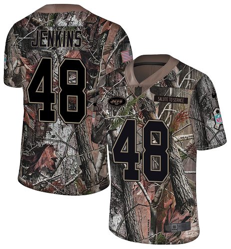 Nike Jets #48 Jordan Jenkins Camo Youth Stitched NFL Limited Rush Realtree Jersey