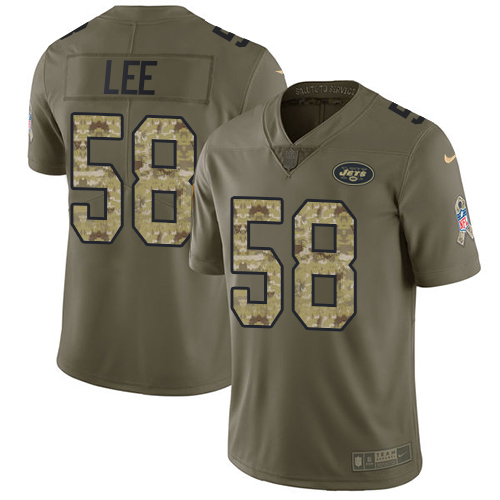 Nike Jets #58 Darron Lee Olive/Camo Youth Stitched NFL Limited 2017 Salute to Service Jersey