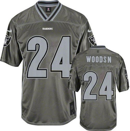 Nike Raiders #24 Charles Woodson Grey Youth Stitched NFL Elite Vapor Jersey