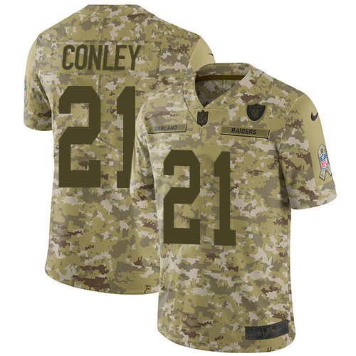 Nike Raiders #21 Gareon Conley Camo Youth Stitched NFL Limited 2018 Salute to Service Jersey