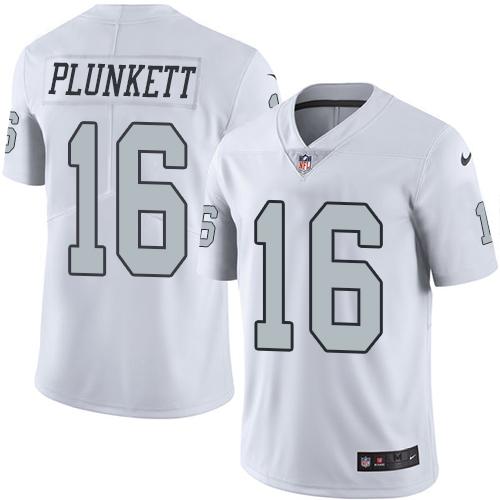 Nike Raiders #16 Jim Plunkett White Youth Stitched NFL Limited Rush Jersey - Click Image to Close