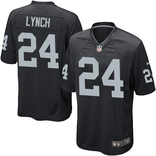 Nike Raiders #24 Marshawn Lynch Black Team Color Youth Stitched NFL Elite Jersey