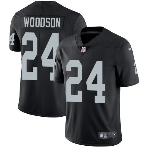 Nike Raiders #24 Charles Woodson Black Team Color Youth Stitched NFL Vapor Untouchable Limited Jersey - Click Image to Close