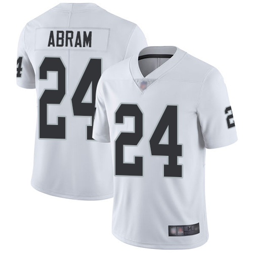 Raiders #24 Johnathan Abram White Youth Stitched Football Vapor Untouchable Limited Jersey - Click Image to Close