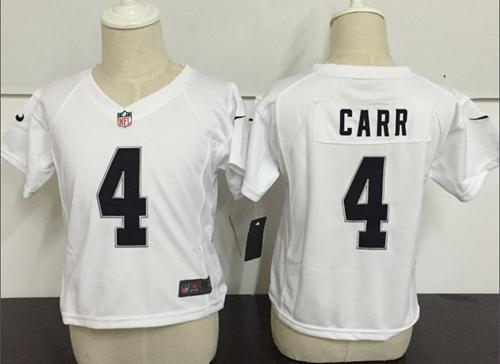 Toddler Nike Raiders #4 Derek Carr White Stitched NFL Elite Jersey