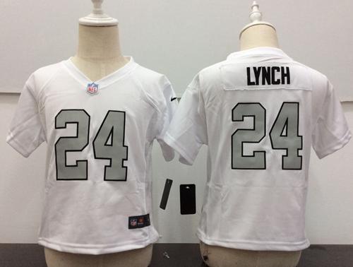 Toddler Nike Raiders #24 Marshawn Lynch White Rush Stitched NFL Elite Jersey