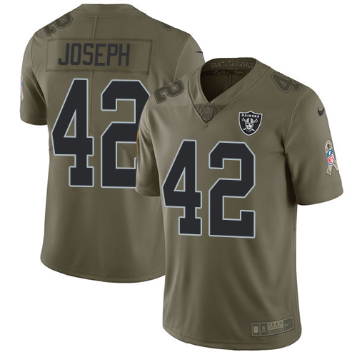 Nike Raiders #42 Karl Joseph Olive Youth Stitched NFL Limited 2017 Salute to Service Jersey