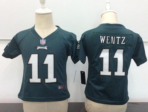 Toddler Nike Eagles #11 Carson Wentz Green Team Color Stitched NFL Elite Jersey