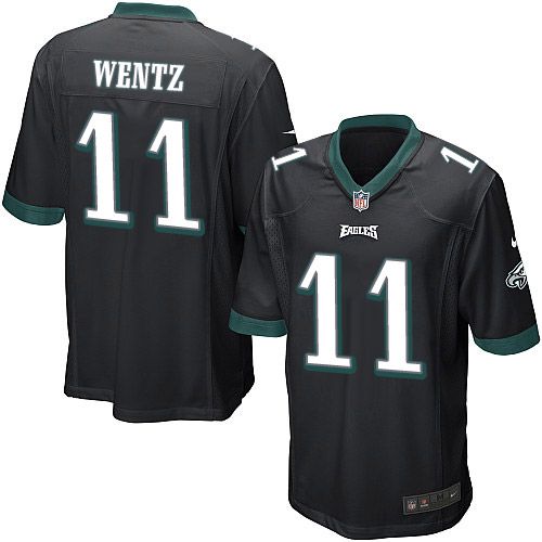 Nike Eagles #11 Carson Wentz Black Alternate Youth Stitched NFL New Elite Jersey