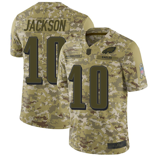 Eagles #10 DeSean Jackson Camo Youth Stitched Football Limited 2018 Salute to Service Jersey - Click Image to Close