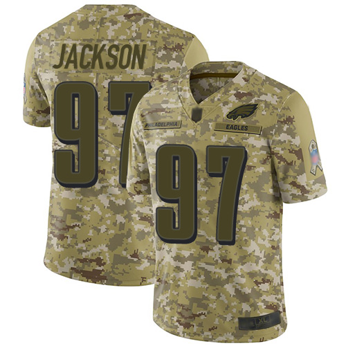 Eagles #97 Malik Jackson Camo Youth Stitched Football Limited 2018 Salute to Service Jersey