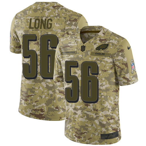 Nike Eagles #56 Chris Long Camo Youth Stitched NFL Limited 2018 Salute to Service Jersey