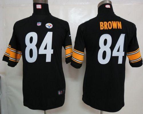 Nike Steelers #84 Antonio Brown Black Team Color Youth Stitched NFL Elite Jersey