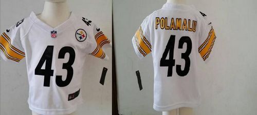 Toddler Nike Steelers #43 Troy Polamalu White Stitched NFL Elite Jersey