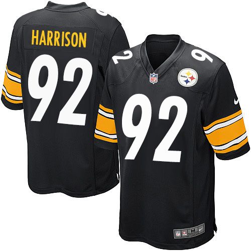 Nike Steelers #92 James Harrison Black Team Color Youth Stitched NFL Elite Jersey - Click Image to Close