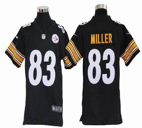 Nike Steelers #83 Heath Miller Black Team Color Youth Stitched NFL Elite Jersey