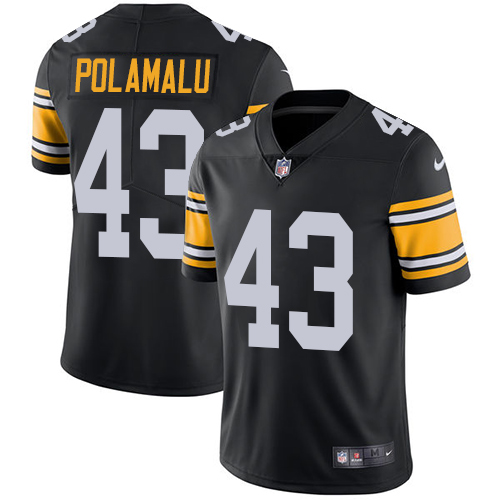 Nike Steelers #43 Troy Polamalu Black Alternate Youth Stitched NFL Vapor Untouchable Limited Jersey - Click Image to Close