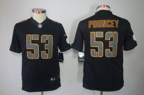 Nike Steelers #53 Maurkice Pouncey Black Impact Youth Stitched NFL Limited Jersey