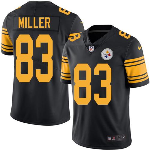 Nike Steelers #83 Heath Miller Black Youth Stitched NFL Limited Rush Jersey - Click Image to Close