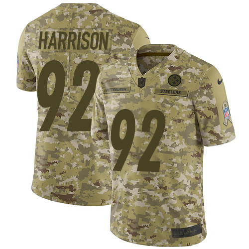 Nike Steelers #92 James Harrison Camo Youth Stitched NFL Limited 2018 Salute to Service Jersey