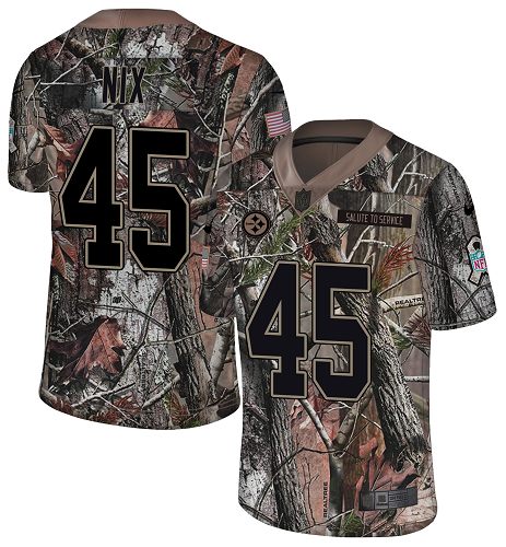 Nike Steelers #45 Roosevelt Nix Camo Youth Stitched NFL Limited Rush Realtree Jersey - Click Image to Close