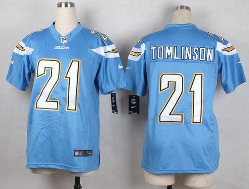 Nike Chargers #21 LaDainian Tomlinson Electric Blue Alternate Youth Stitched NFL New Elite Jersey