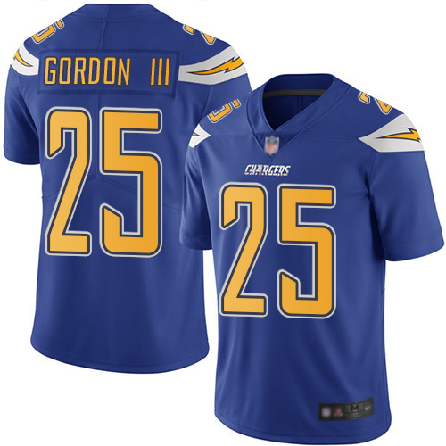 Chargers #25 Melvin Gordon III Electric Blue Youth Stitched Football Limited Rush Jersey - Click Image to Close