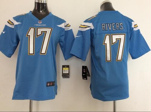 Nike Chargers #17 Philip Rivers Electric Blue Alternate Youth Stitched NFL New Elite Jersey - Click Image to Close