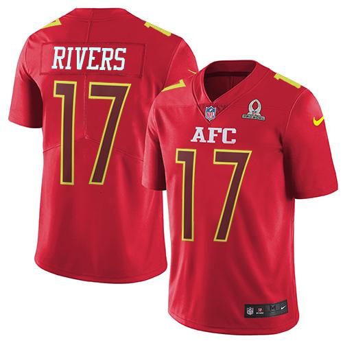 Nike Chargers #17 Philip Rivers Red Youth Stitched NFL Limited AFC 2017 Pro Bowl Jersey