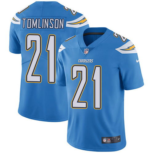 Nike Chargers #21 LaDainian Tomlinson Electric Blue Alternate Youth Stitched NFL Vapor Untouchable Limited Jersey - Click Image to Close