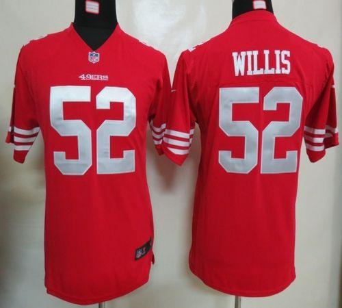 Nike 49ers #52 Patrick Willis Red Team Color Youth Stitched NFL Elite Jersey