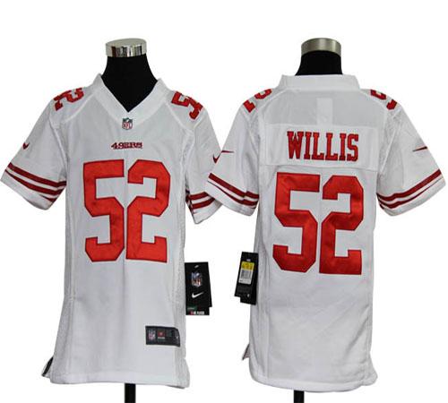 Nike 49ers #52 Patrick Willis White Youth Stitched NFL Elite Jersey