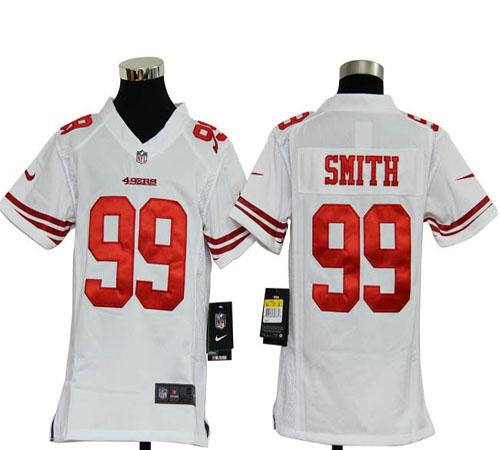 Nike 49ers #99 Aldon Smith White Youth Stitched NFL Elite Jersey