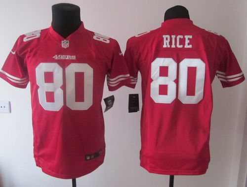 Nike 49ers #80 Jerry Rice Red Team Color Youth Stitched NFL Elite Jersey