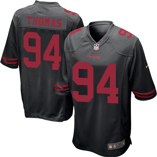 Nike 49ers #94 Solomon Thomas Black Alternate Youth Stitched NFL Elite Jersey - Click Image to Close