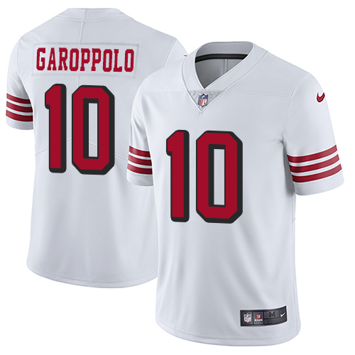 Nike 49ers #10 Jimmy Garoppolo White Rush Youth Stitched NFL Vapor Untouchable Limited Jersey