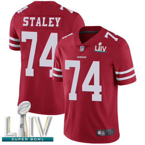 49ers #74 Joe Staley Red Team Color Super Bowl LIV Bound Youth Stitched Football Vapor Untouchable Limited Jersey - Click Image to Close