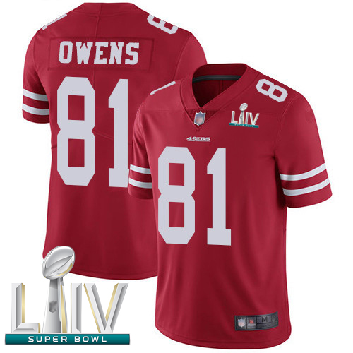 49ers #81 Terrell Owens Red Team Color Super Bowl LIV Bound Youth Stitched Football Vapor Untouchable Limited Jersey - Click Image to Close