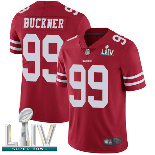 49ers #99 DeForest Buckner Red Team Color Super Bowl LIV Bound Youth Stitched Football Vapor Untouchable Limited Jersey - Click Image to Close