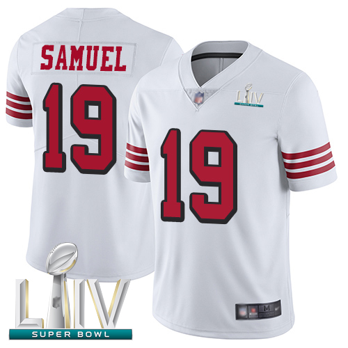 49ers #19 Deebo Samuel White Rush Super Bowl LIV Bound Youth Stitched Football Vapor Untouchable Limited Jersey