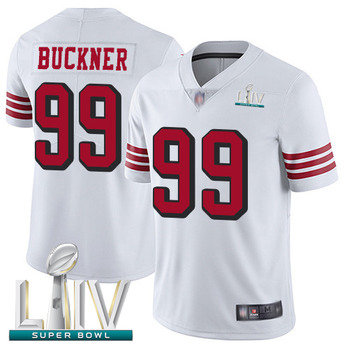 49ers #99 DeForest Buckner White Rush Super Bowl LIV Bound Youth Stitched Football Vapor Untouchable Limited Jersey - Click Image to Close