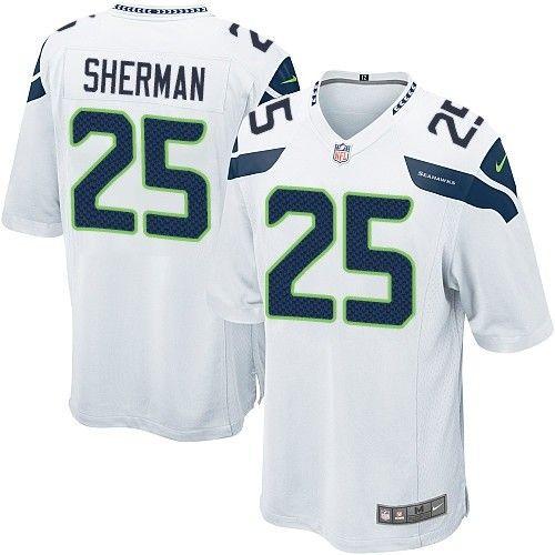 Nike Seahawks #25 Richard Sherman White Youth Stitched NFL Elite Jersey