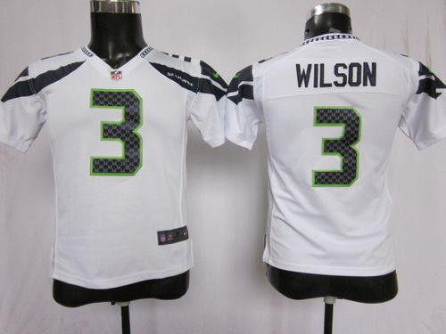 Nike Seahawks #3 Russell Wilson White Youth Stitched NFL Elite Jersey