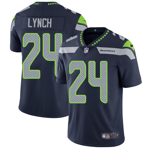 Nike Seahawks #24 Marshawn Lynch Steel Blue Team Color Youth Stitched NFL Vapor Untouchable Limited Jersey - Click Image to Close